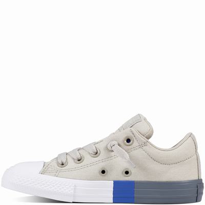 Converse Chuck Taylor All Star Street Tri-block Midsole Low Tops Kids - Grey/Dark Grey Shoes (571PESNZ)